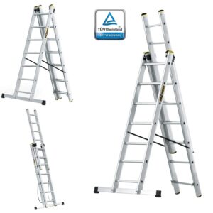 Drabina Aluminiowa wielofunkcyjna 3×7 profesjonalna DRABEST PRO 150kg zasięg 5m